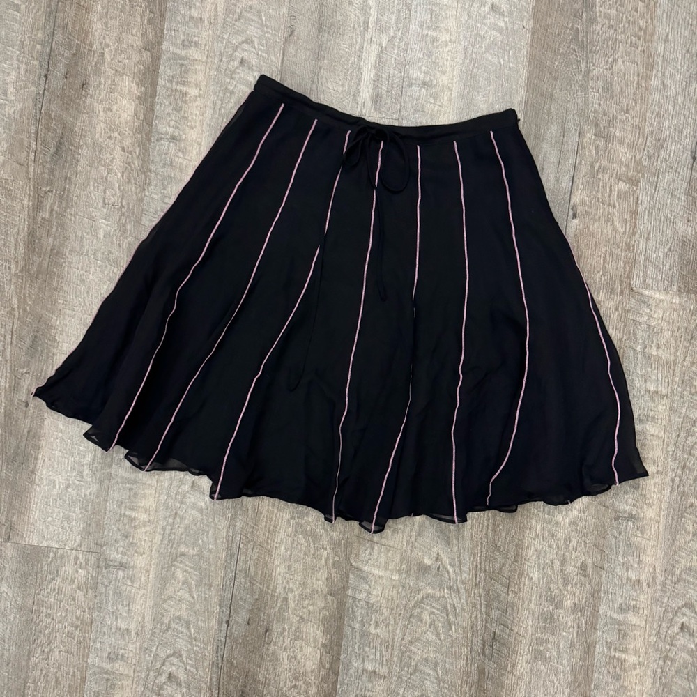 WDNY Silk Black Handkerchief Skirt Fairy Goth Boho Sz L